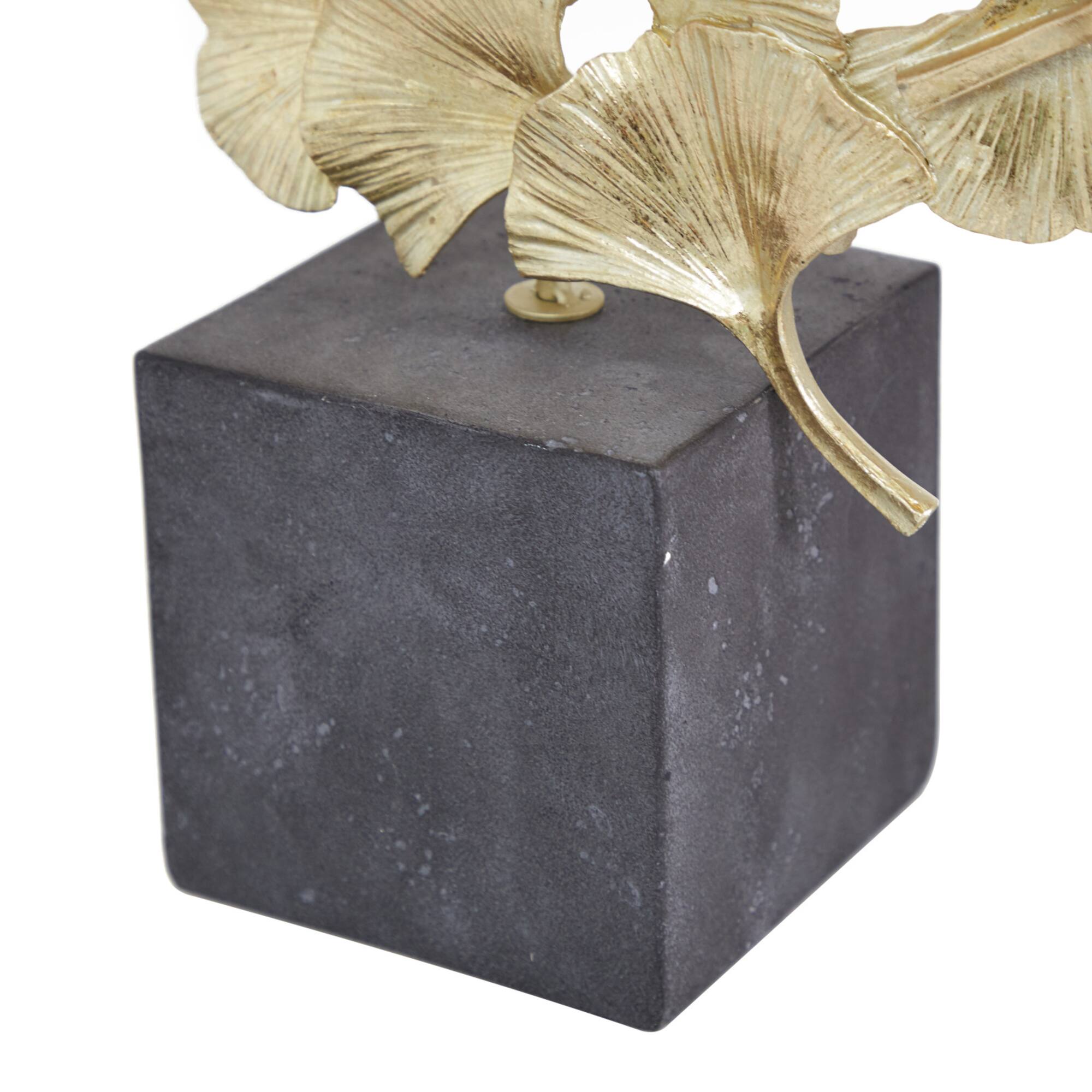 CosmoLiving by Cosmopolitan 18" Gold Contemporary Gingko Leaf Sculpture